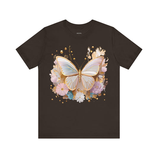 T-shirt en coton naturel avec papillon