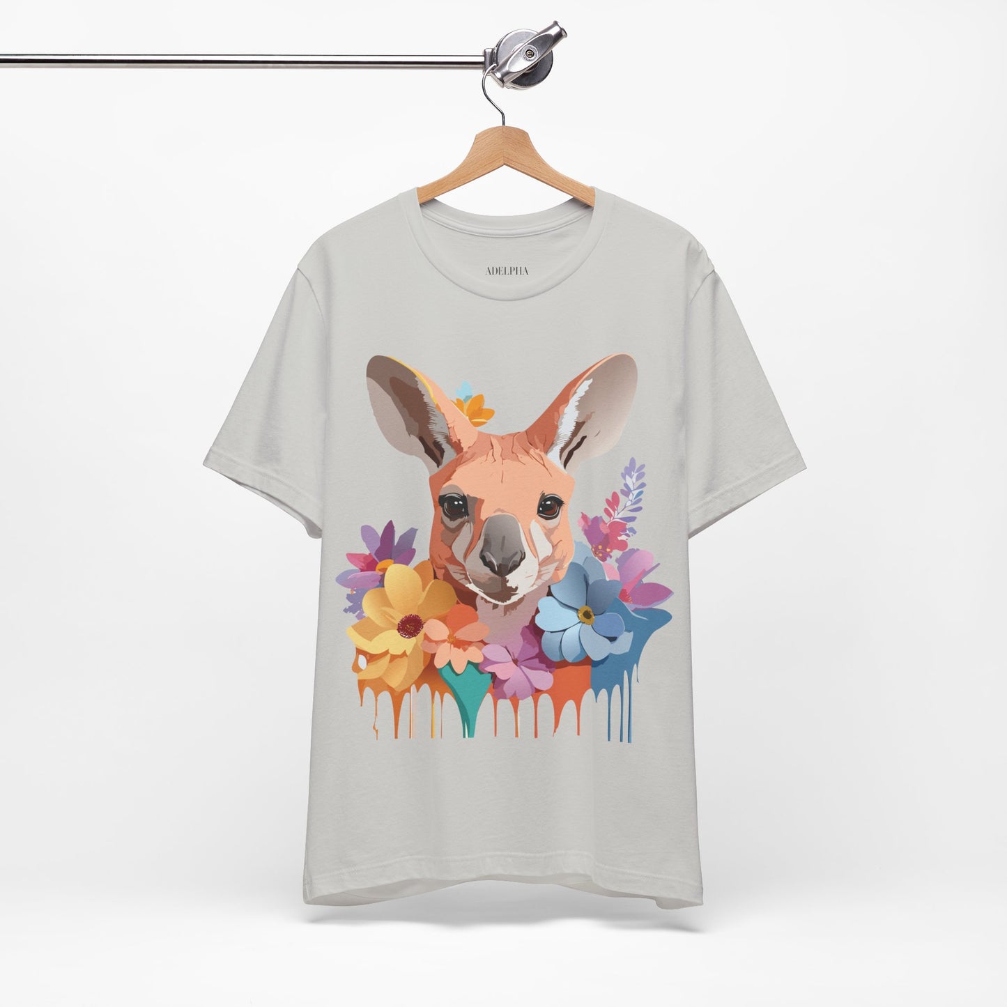 Natural Cotton Tee Shirt with Kangaroo