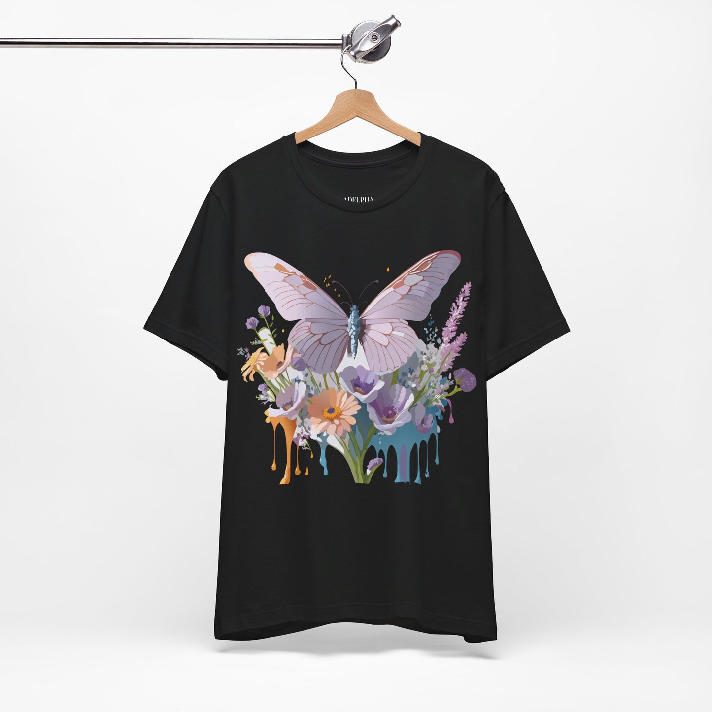 T-Shirt aus natürlicher Baumwolle mit Schmetterling