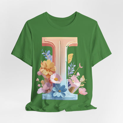 Natural Cotton Tee Shirt - Letters Collection - I Printify