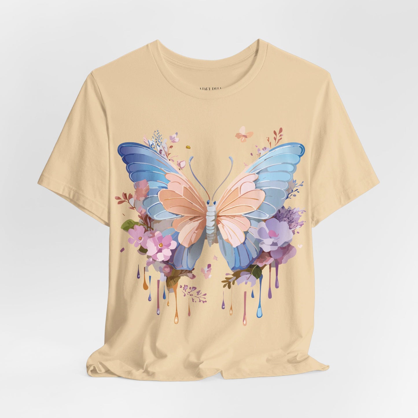 T-shirt en coton naturel avec papillon