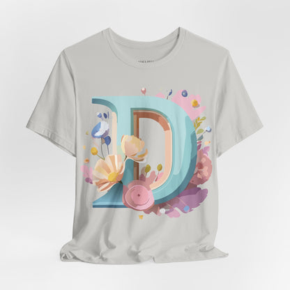 Natural Cotton Tee Shirt - Letters Collection - D Printify