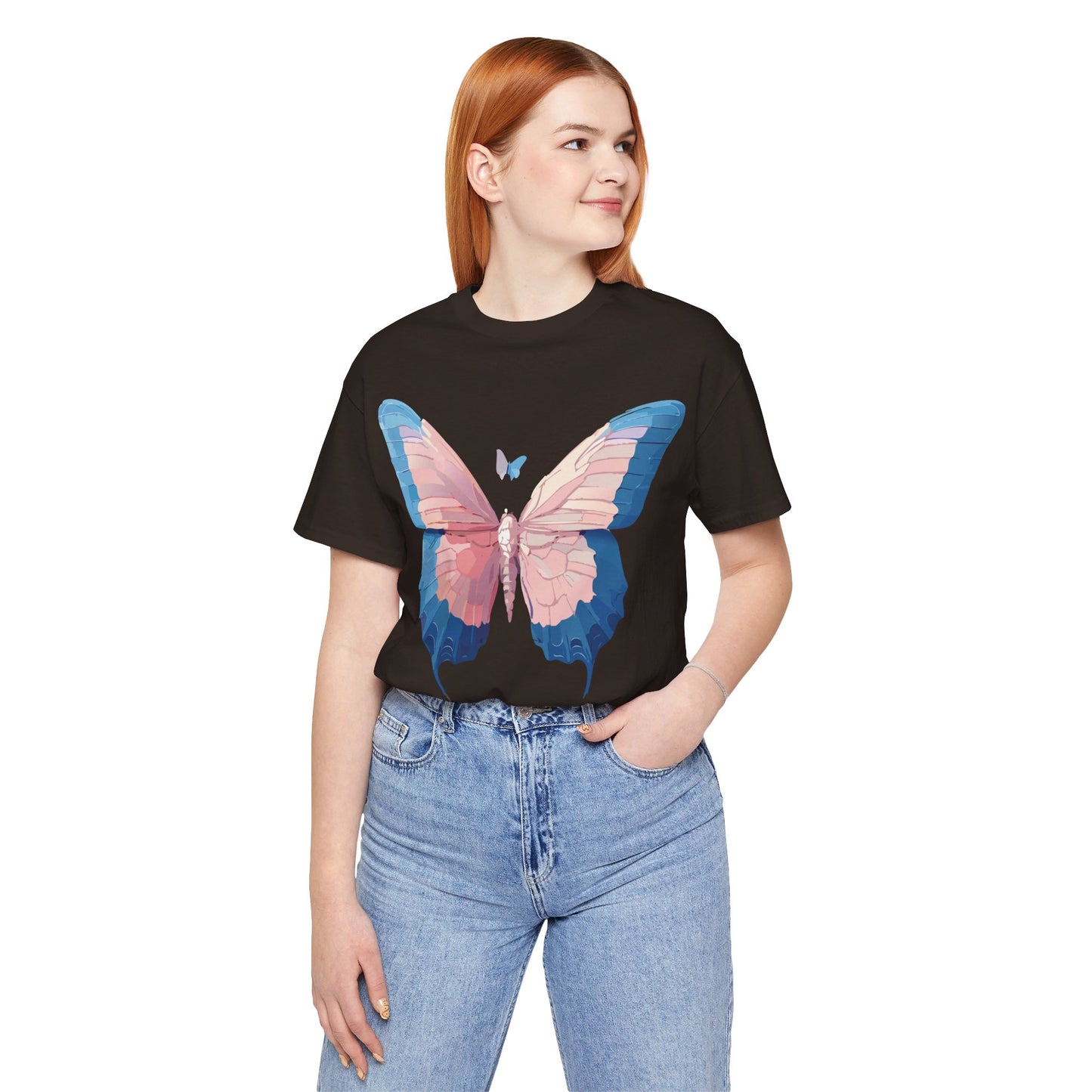 T-Shirt aus natürlicher Baumwolle mit Schmetterling