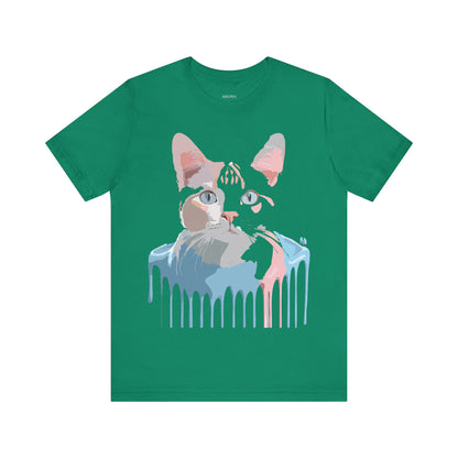 Natural Cotton Tee Shirt with Cat Printify