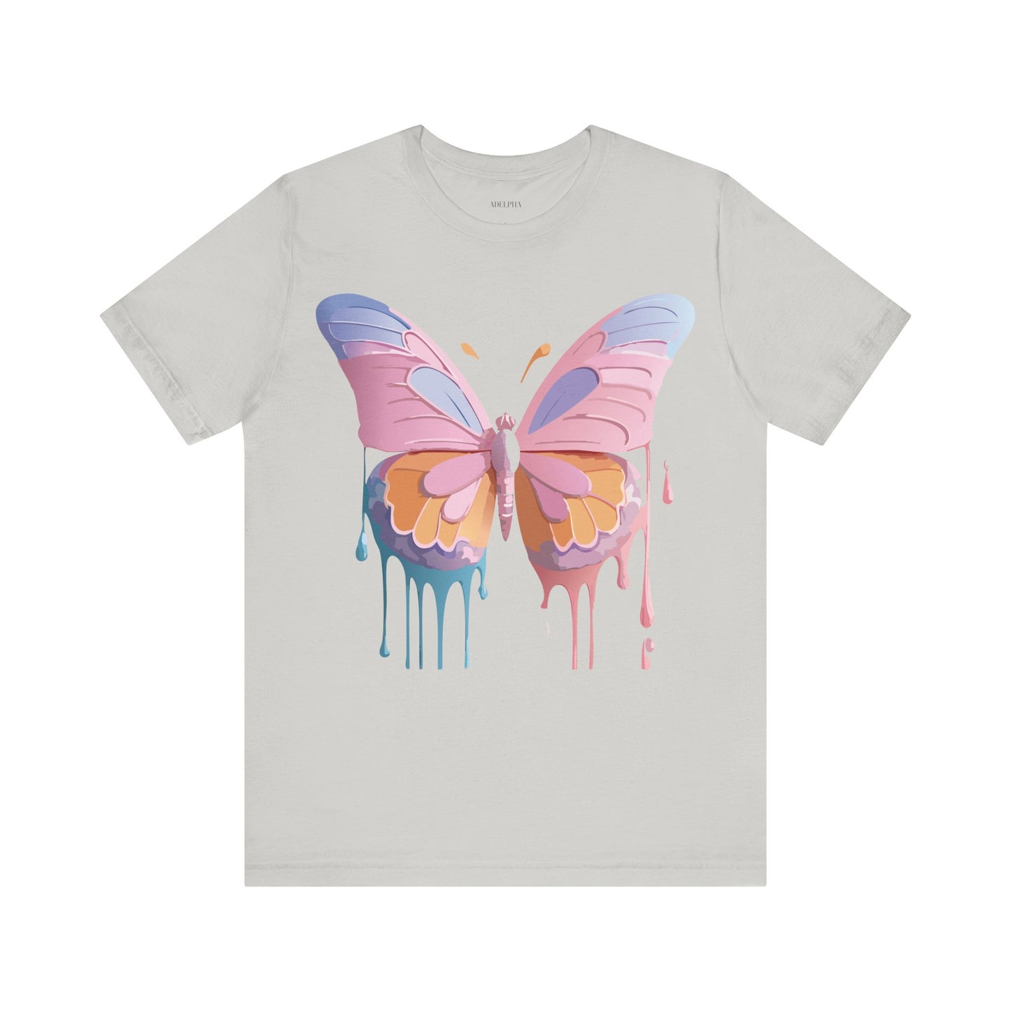 Natural Cotton Tee Shirt with Butterfly