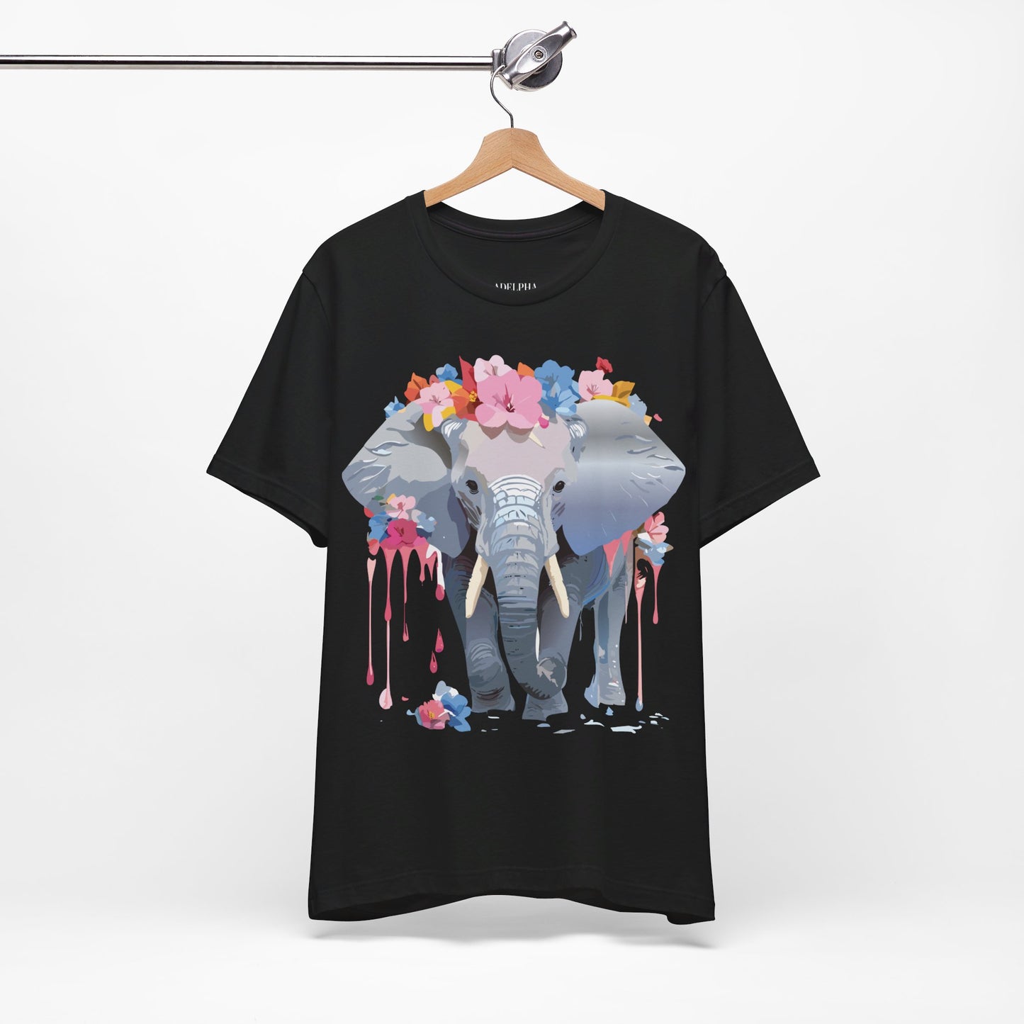 Natural Cotton Tee Shirt with Elephant