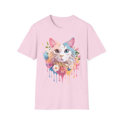 Cat Shirt Unisex Softstyle Tee 100 Percent Ring Spun Cotton Kitten Tee