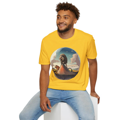 Lion Graphic T Shirt Unisex Softstyle 64000 Gildan 100 Percent Cotton Tee