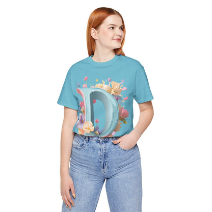 Natural Cotton Tee Shirt - Letters Collection - D Printify