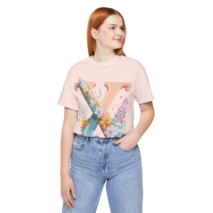 Natural Cotton Tee Shirt - Letters Collection - X Printify
