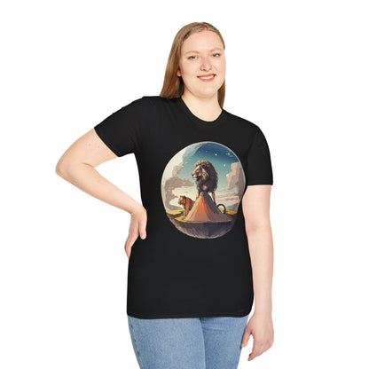 Lion Graphic T Shirt Unisex Softstyle 64000 Gildan 100 Percent Cotton Tee