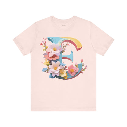 Natural Cotton Tee Shirt - Letters Collection - E Printify