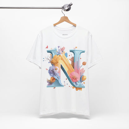 Natural Cotton Tee Shirt - Letters Collection - N Printify