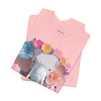 Natural Cotton Tee Shirt with Elephant Printify