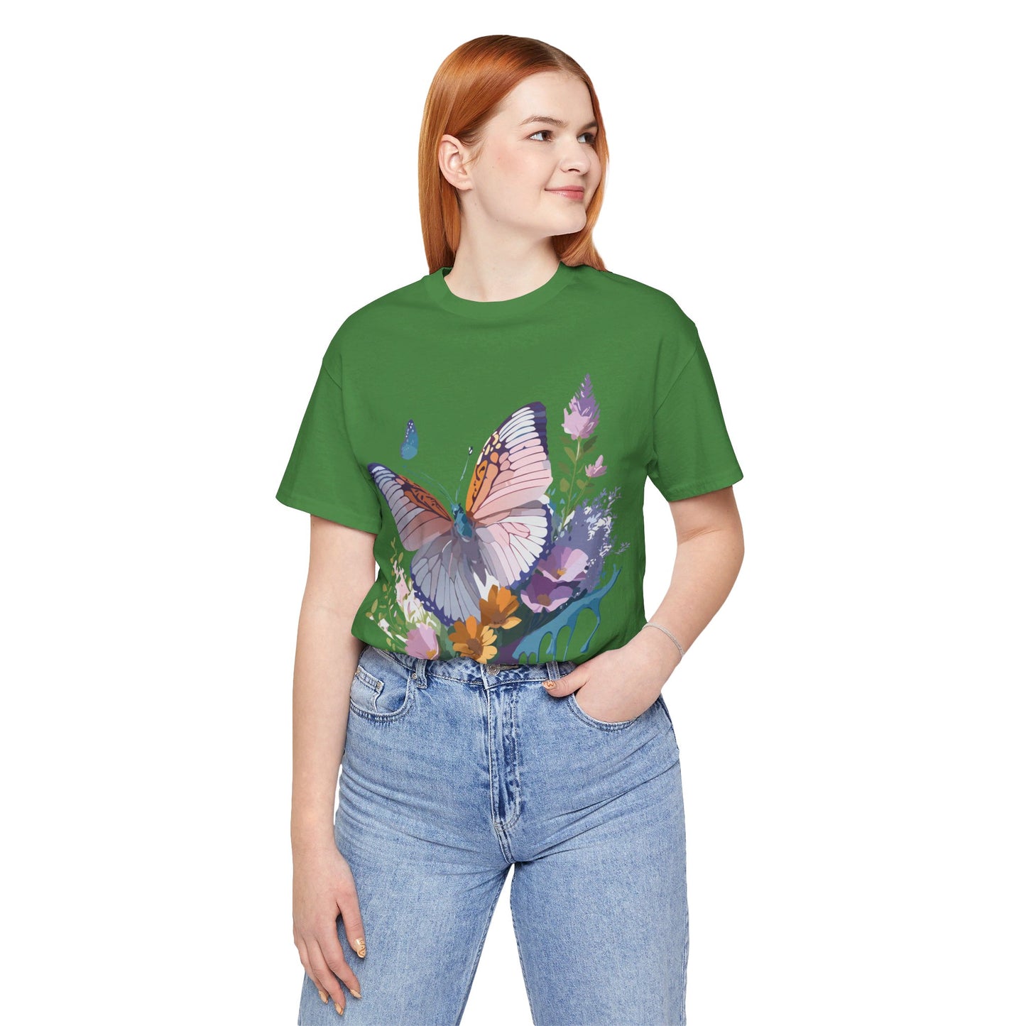 T-Shirt aus natürlicher Baumwolle mit Schmetterling