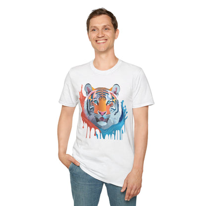 Unisex Tiger Tee Gildan Softstyle Animal Print Shirt Ring Spun Cotton