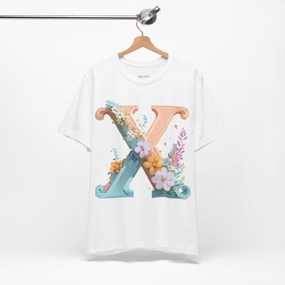 Natural Cotton Tee Shirt - Letters Collection - X Printify