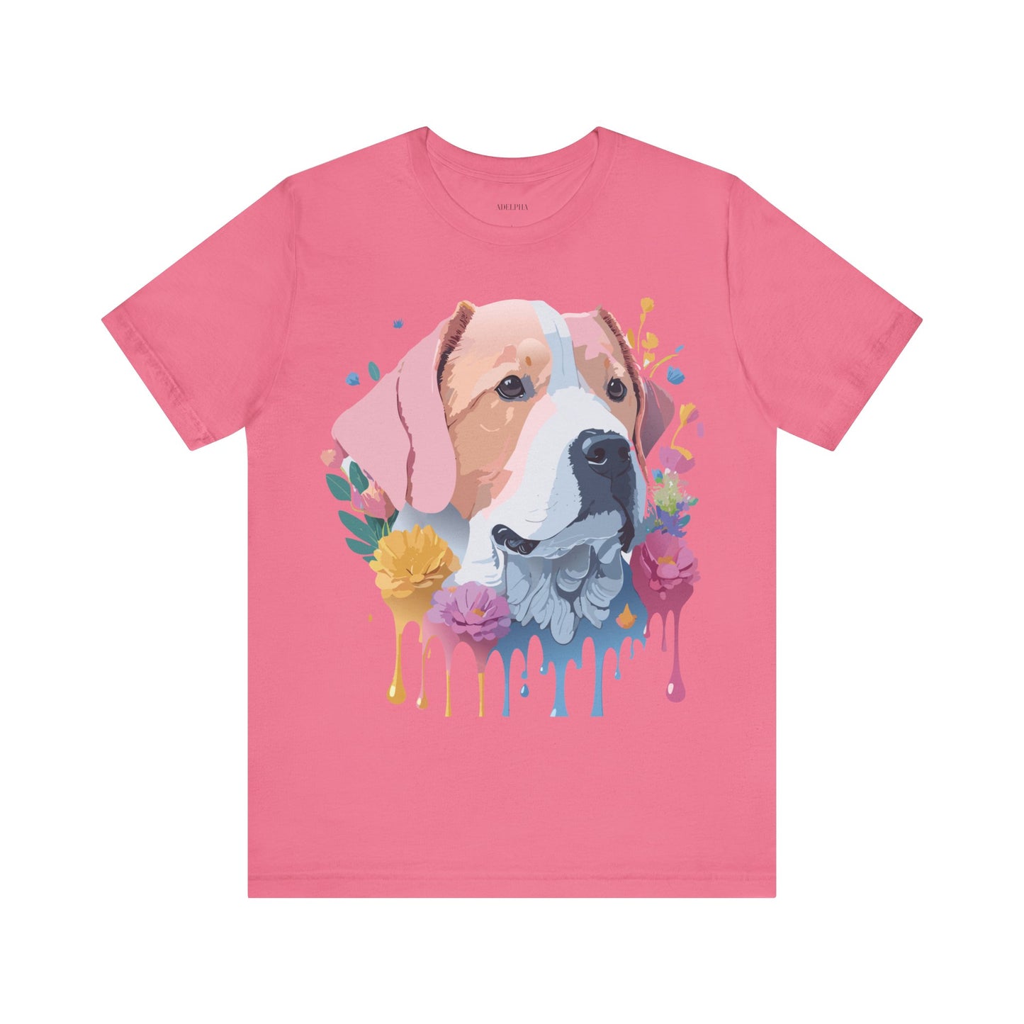 Natural Cotton Tee Shirt with Dog