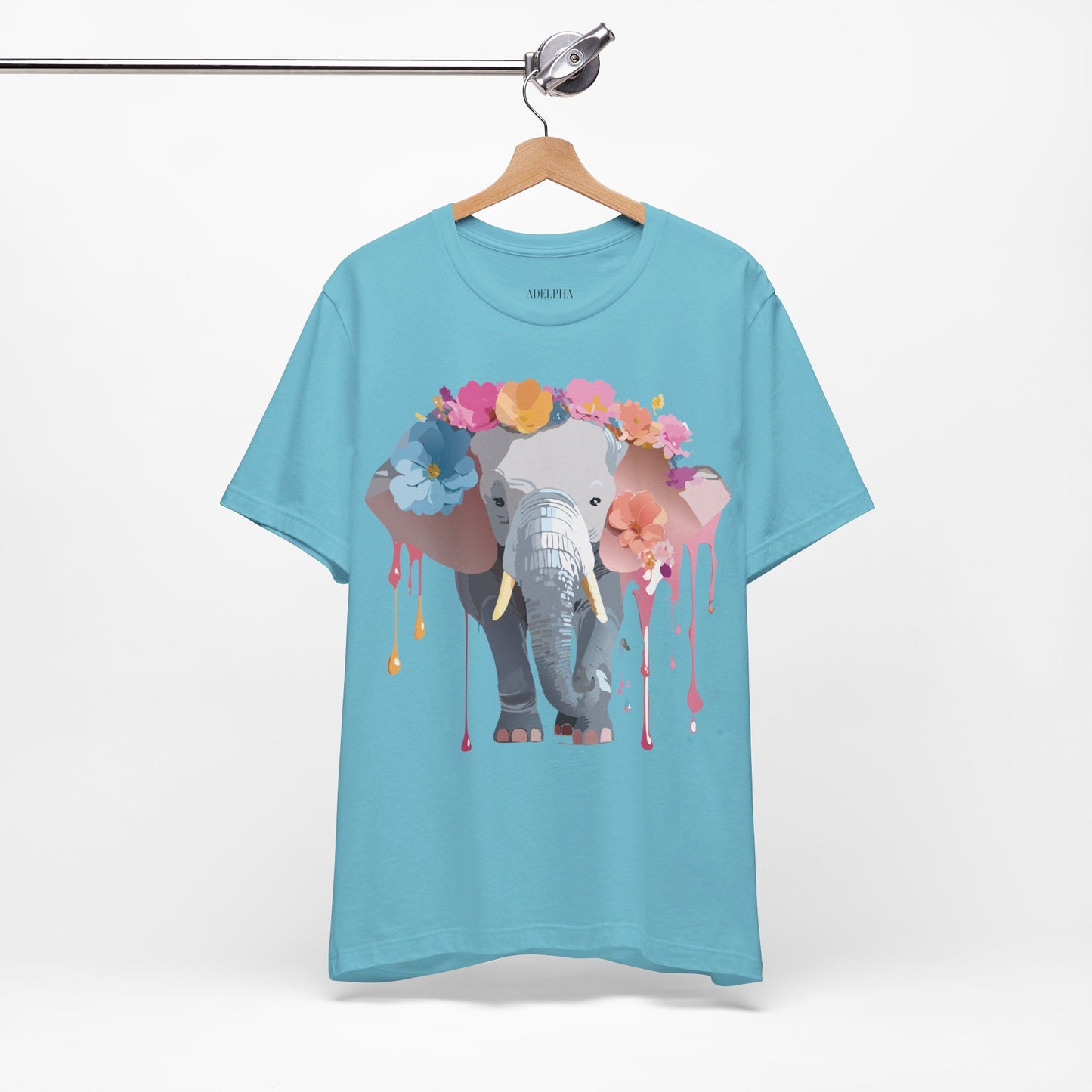 T-shirt en coton naturel avec motif éléphant