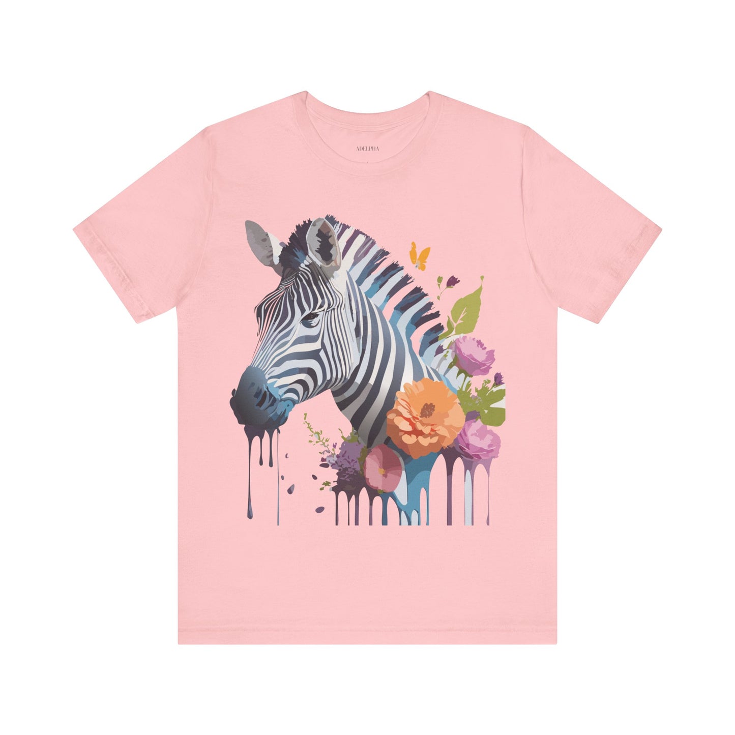 Natural Cotton Tee Shirt with Zebra