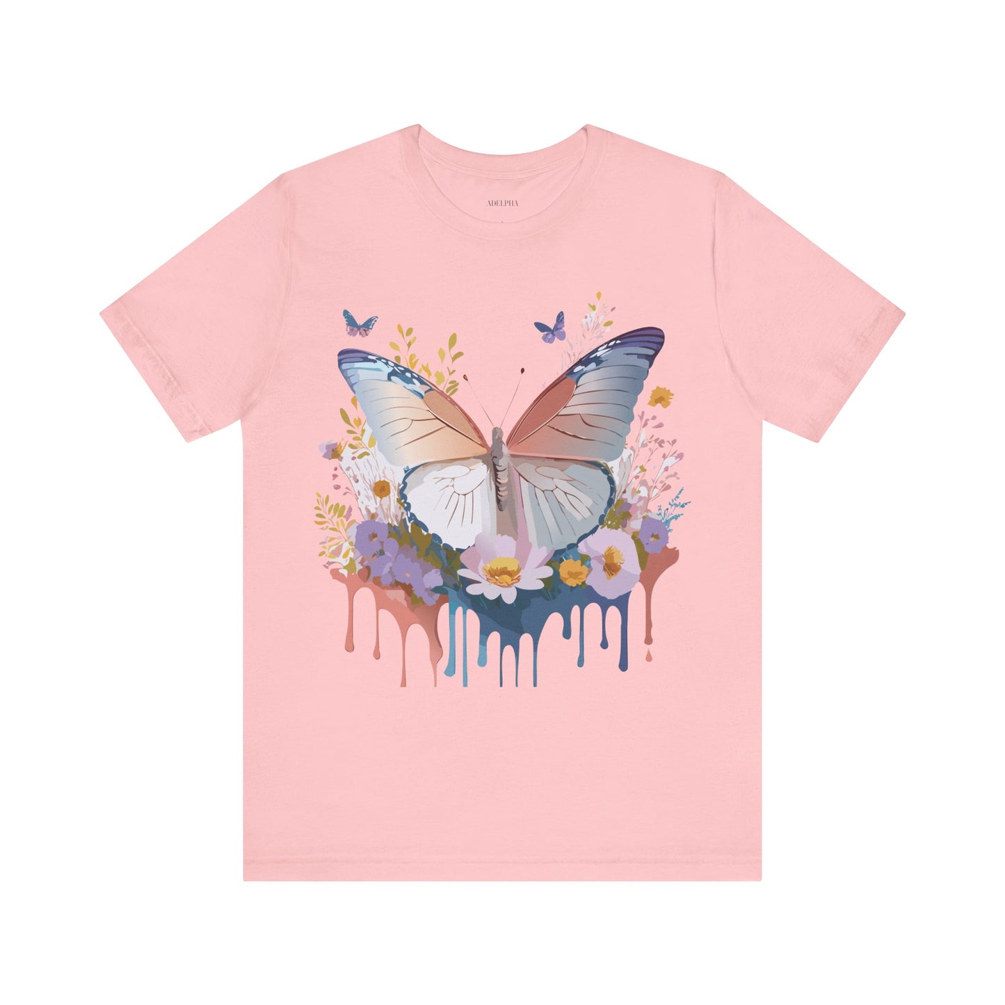 Natural Cotton Tee Shirt with Butterfly