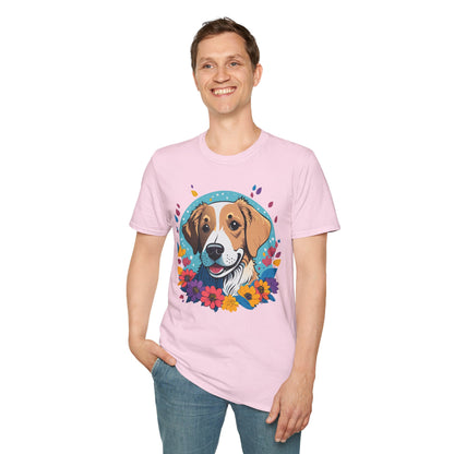 Unisex Dog Shirt Animal Print Tee Gildan Softstyle 64000 Cotton