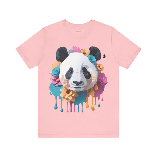 Natural Cotton Tee Shirt with Panda