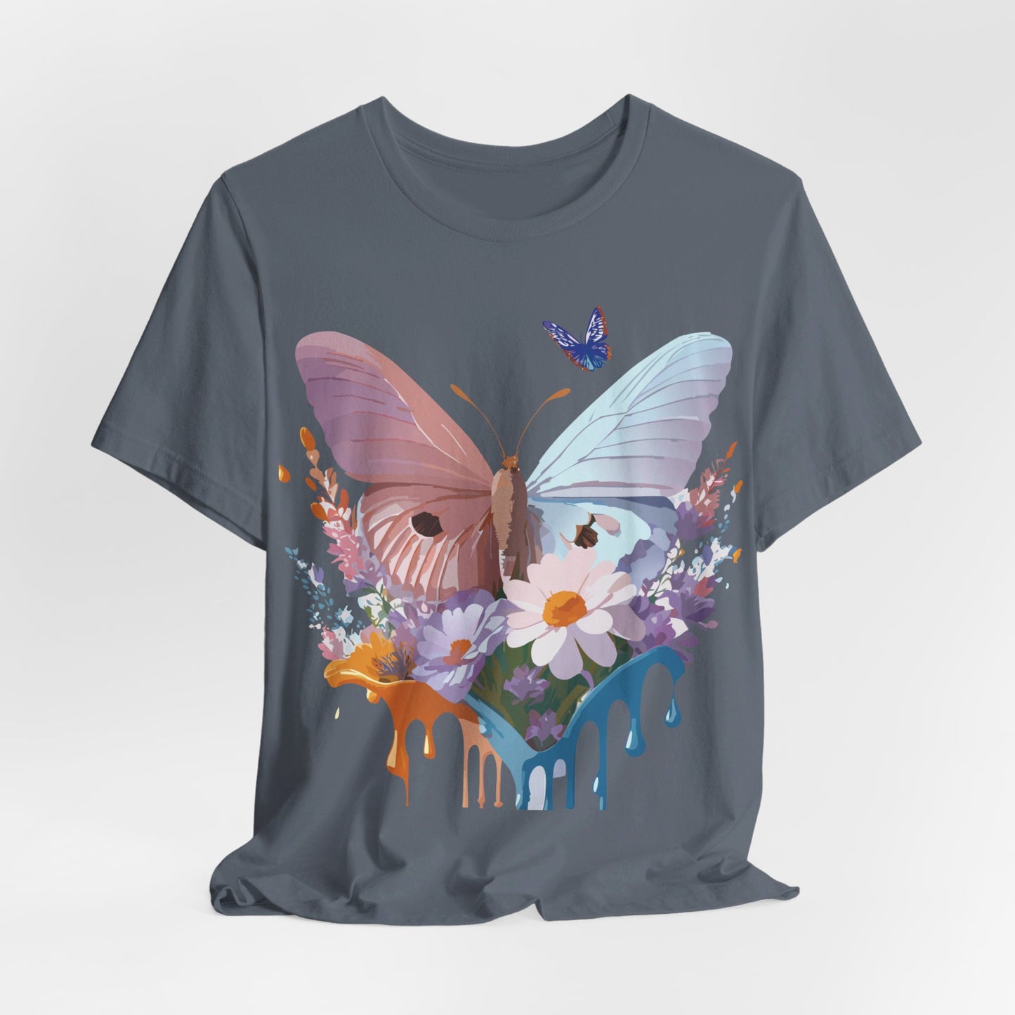 T-Shirt aus natürlicher Baumwolle mit Schmetterling