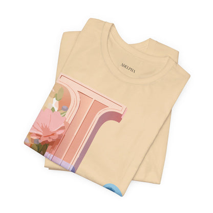 Natural Cotton Tee Shirt - Letters Collection - L Printify