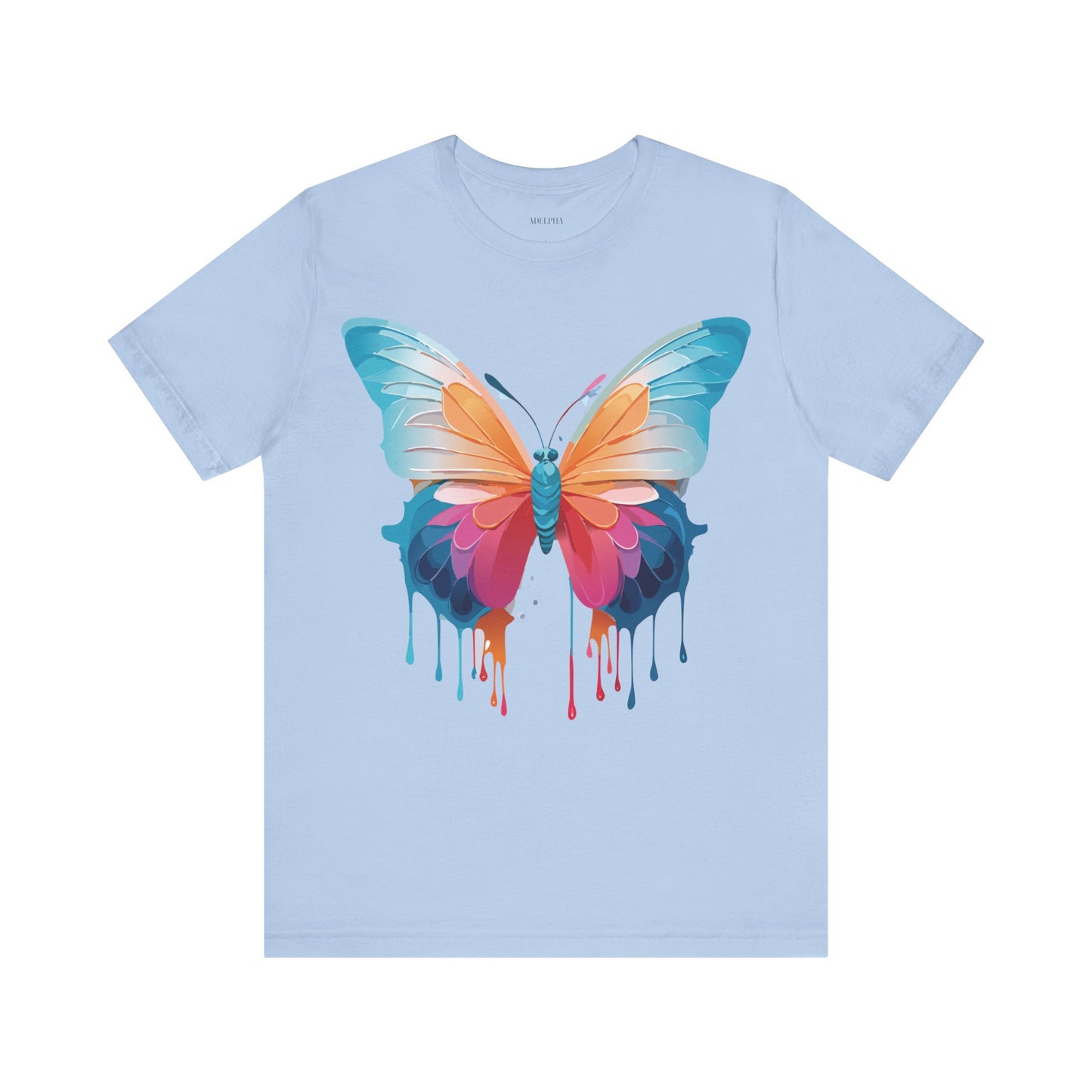 Natural Cotton Tee Shirt with Butterfly