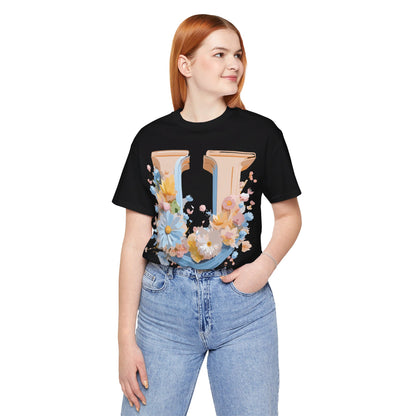 Natural Cotton Tee Shirt - Letters Collection - U Printify