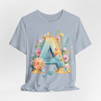 Natural Cotton Tee Shirt - Letters Collection - A Printify