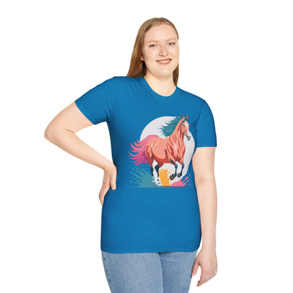 Unisex Horse Shirt Tee Gildan Softstyle 64000 Premium Ringspun Cotton