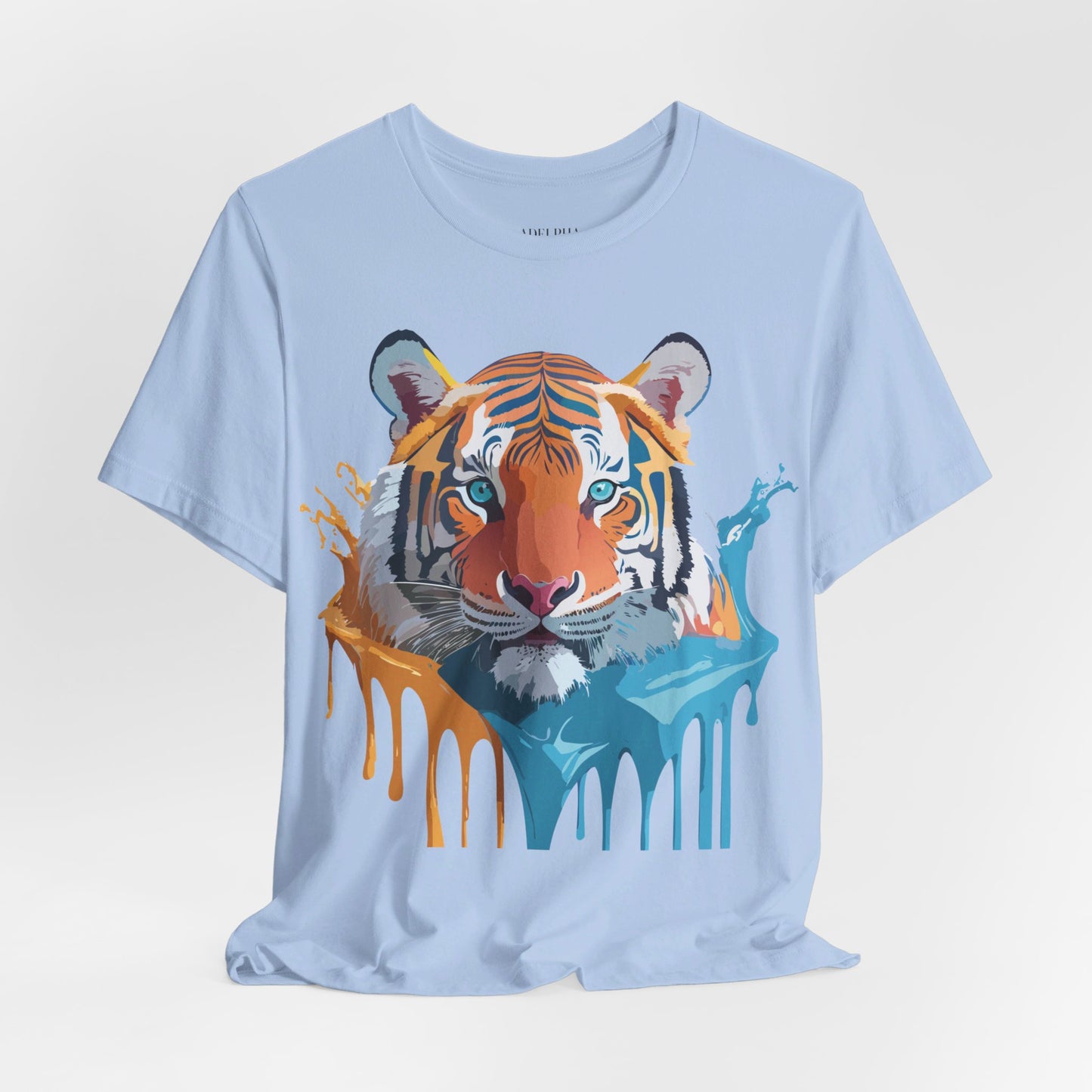 T-shirt en coton naturel avec motif tigre