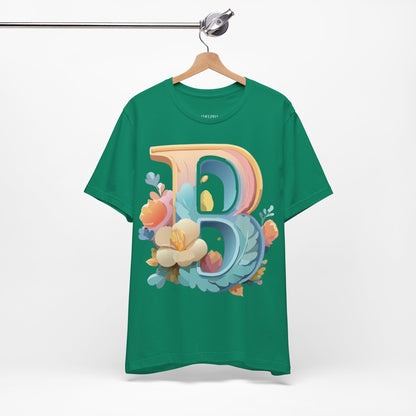 Natural Cotton Tee Shirt - Letters Collection - B Printify