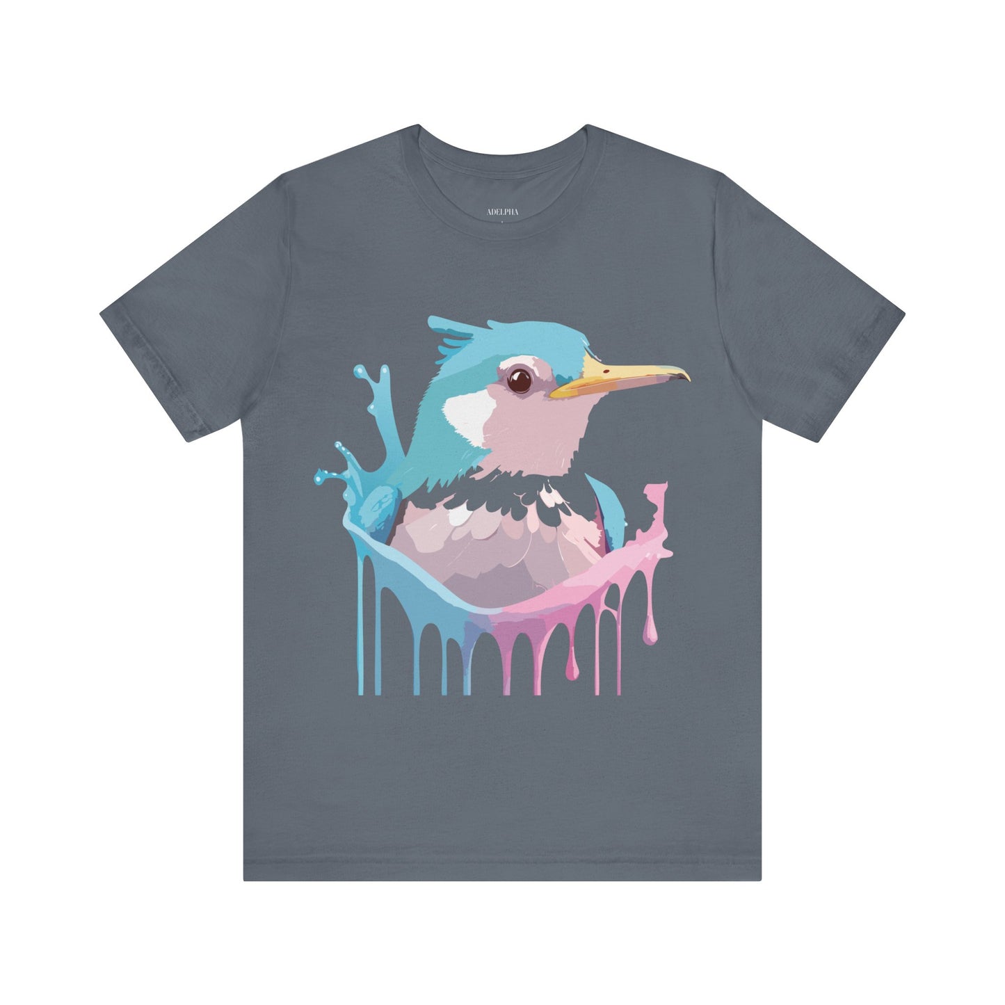 Natural Cotton Tee Shirt with Bird