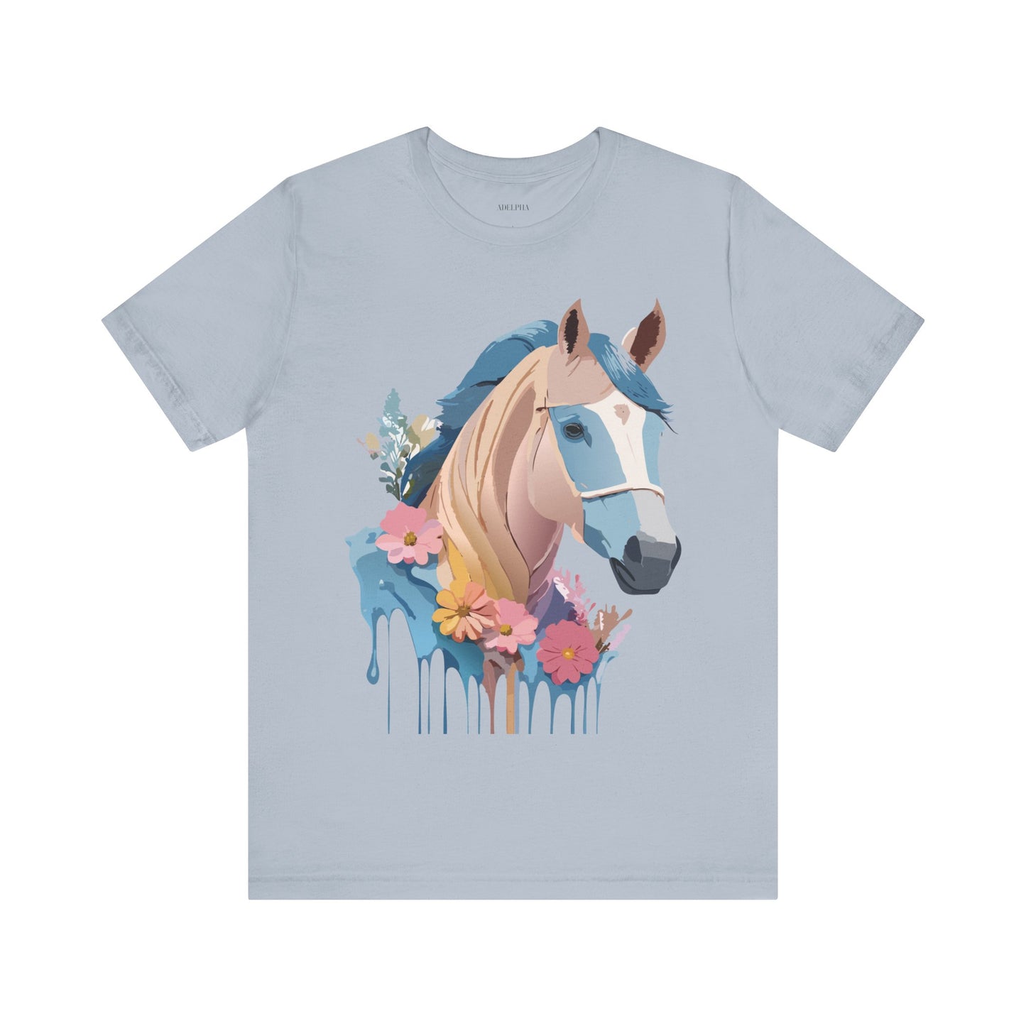 Natural Cotton Tee Shirt with Horse