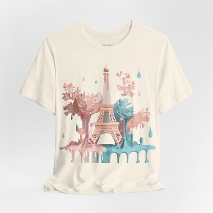 Natural Cotton Tee Shirt - Beautiful Places Collection - Paris Printify