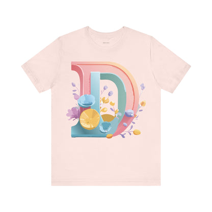 Natural Cotton Tee Shirt - Letters Collection - D Printify