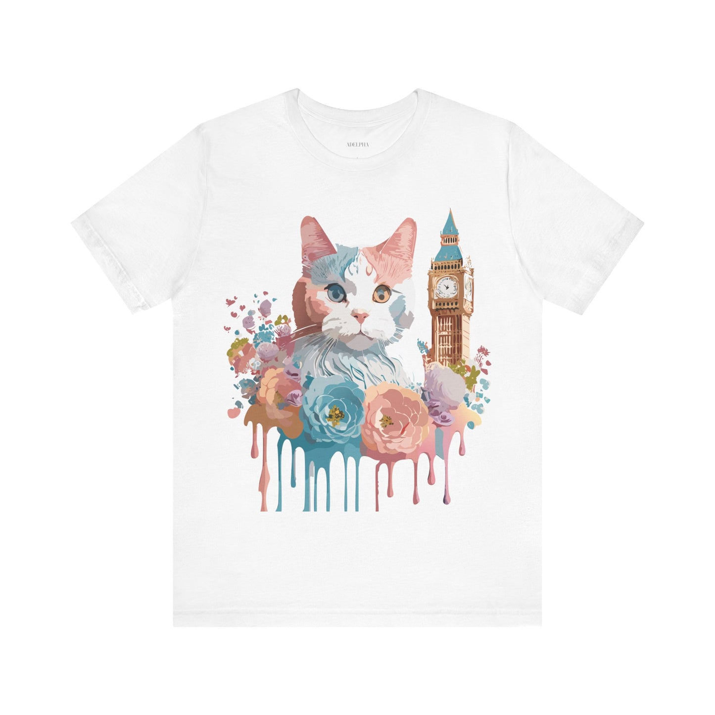 Natural Cotton Tee Shirt with Cat