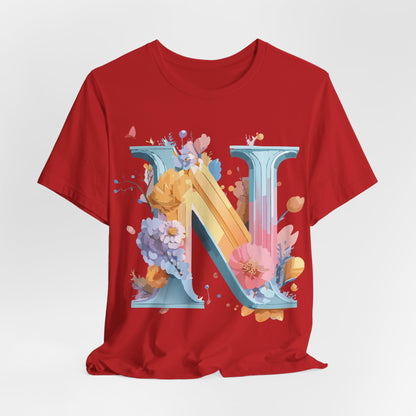 Natural Cotton Tee Shirt - Letters Collection - N Printify