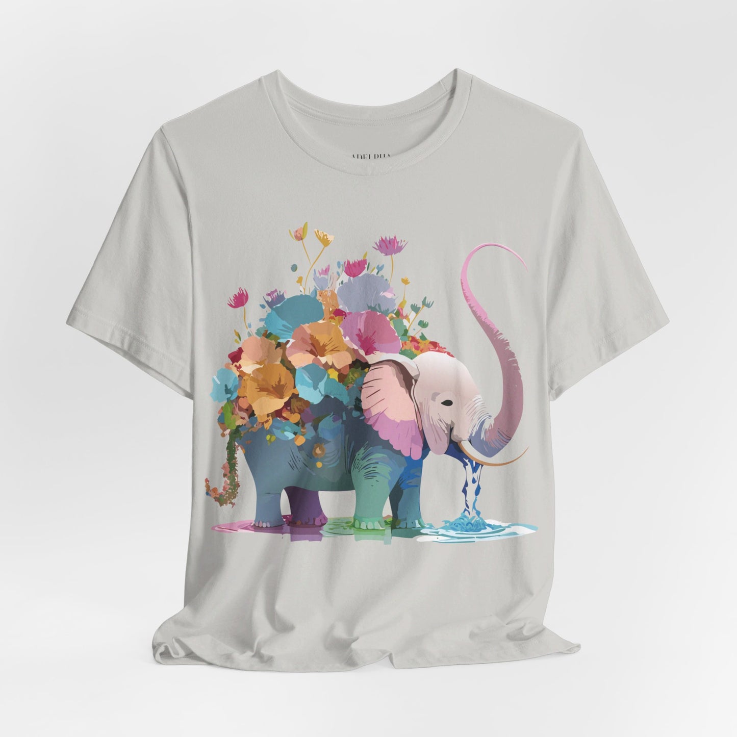 Natural Cotton Tee Shirt with Elephant