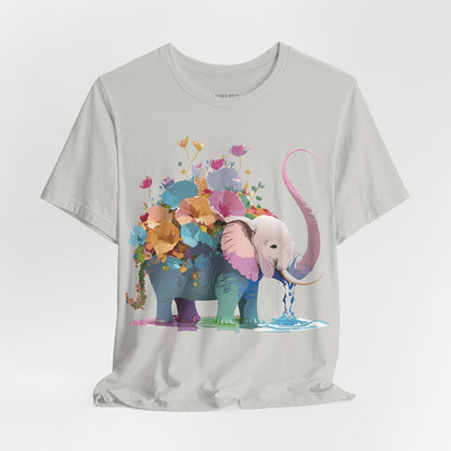 Natural Cotton Tee Shirt with Elephant Printify