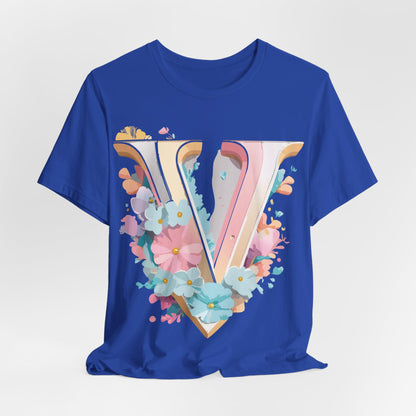 Natural Cotton Tee Shirt - Letters Collection - V Printify