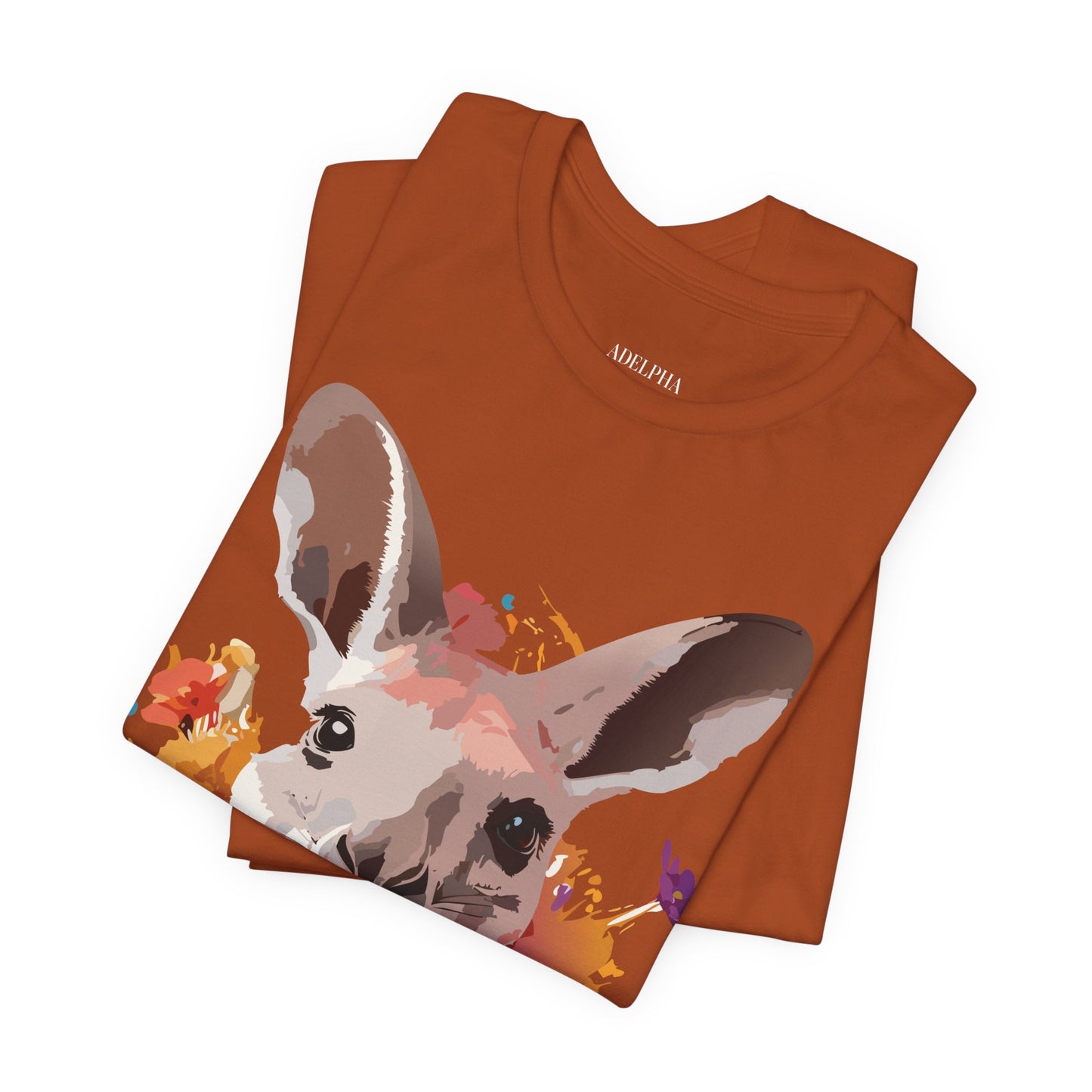 Natural Cotton Tee Shirt with Kangaroo