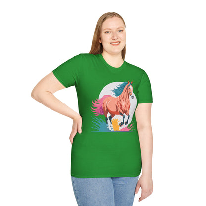 Unisex Horse Shirt Tee Gildan Softstyle 64000 Premium Ringspun Cotton