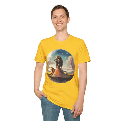 Lion Graphic T Shirt Unisex Softstyle 64000 Gildan 100 Percent Cotton Tee