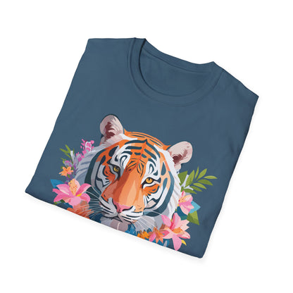 Tiger Shirt Unisex Animal Tee Gildan Softstyle 64000 Cotton Tee