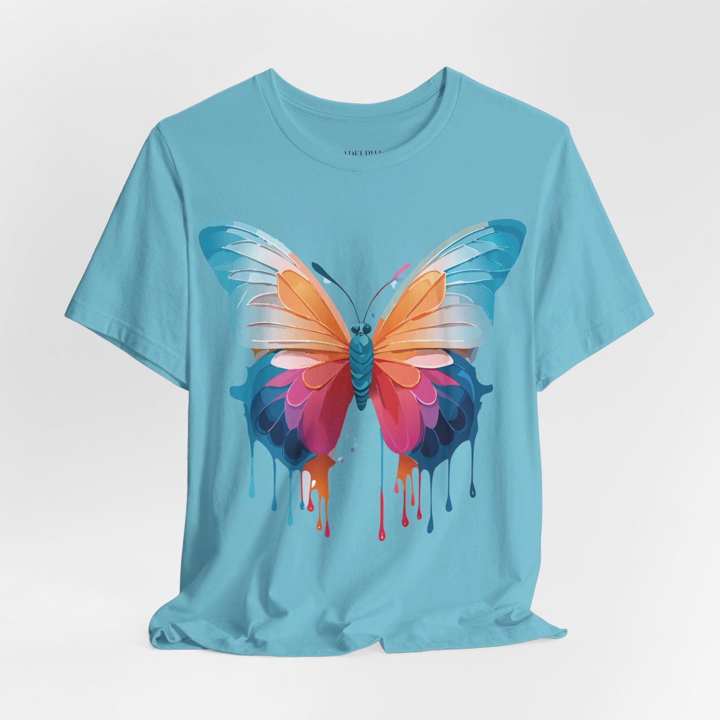 Natural Cotton Tee Shirt with Butterfly