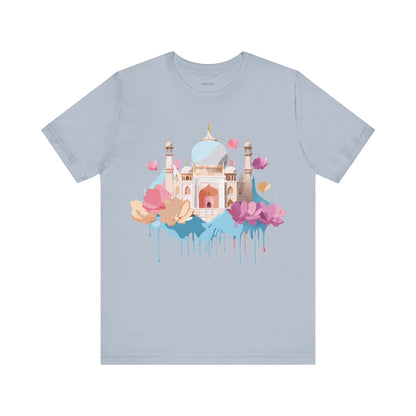 Natural Cotton Tee Shirt - Taj Mahal, India Printify
